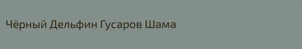 Чёрный Дельфин Гусаров Шама